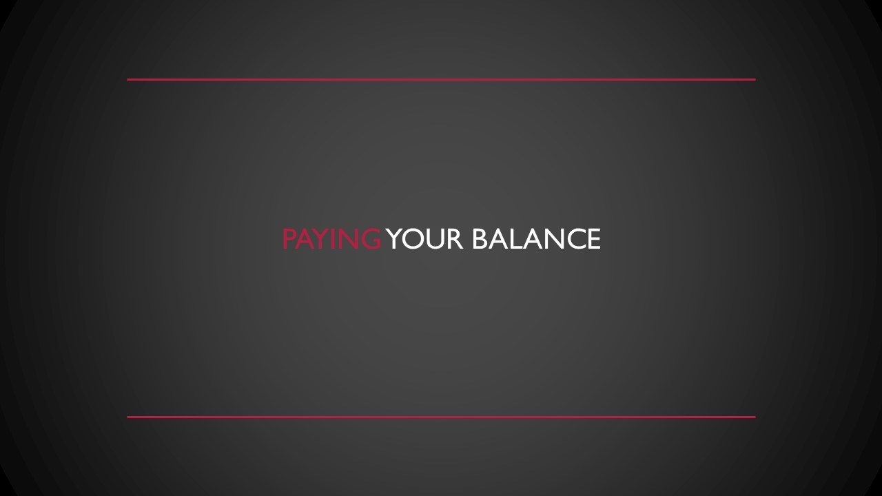 Paying your balance slide