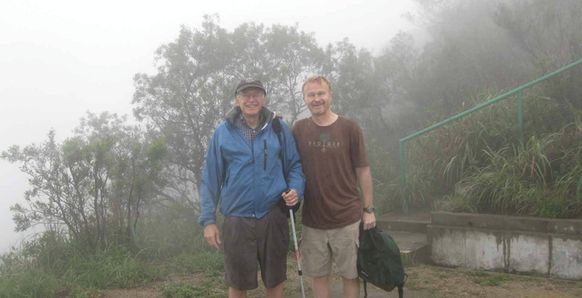 James Pick Hiking in Hong Kong with Professor Dean Tjosvold