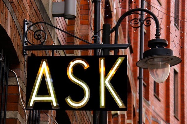 Store sign that says "Ask"